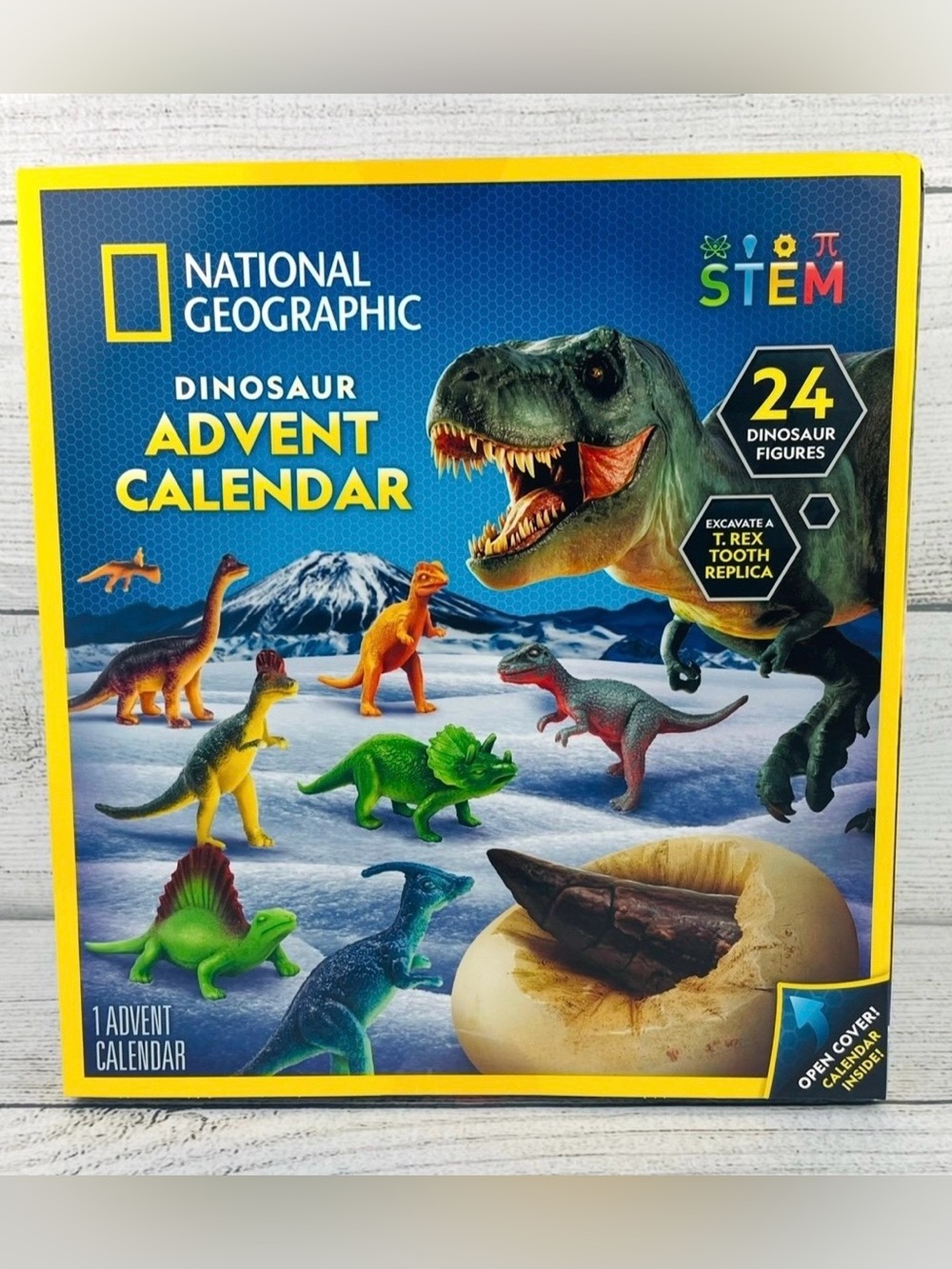 National Geographic STEM Dinosaur Advent Calendar 24 Figures T. Rex Tooth
